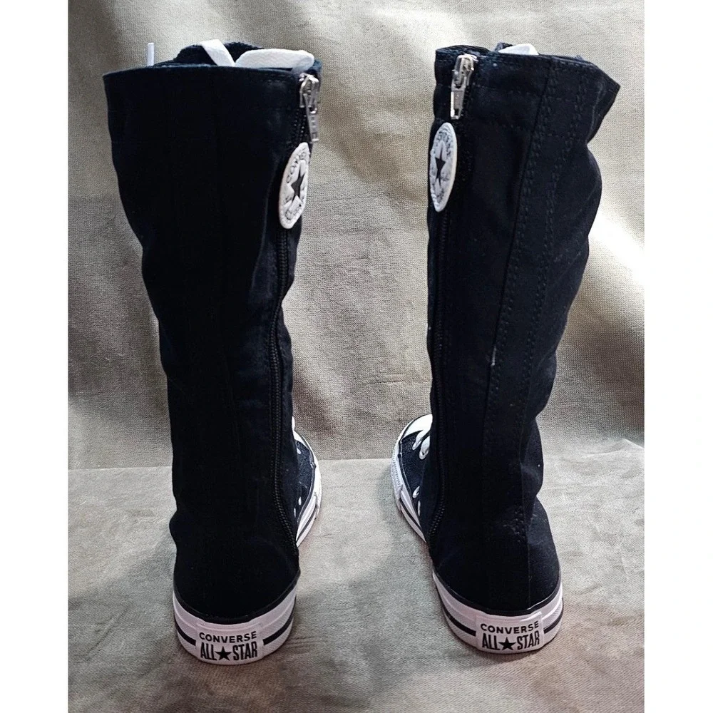 Converse Chuck Taylor All Star XX-Hi Black Canvas Knee High Youth Boots Size 2